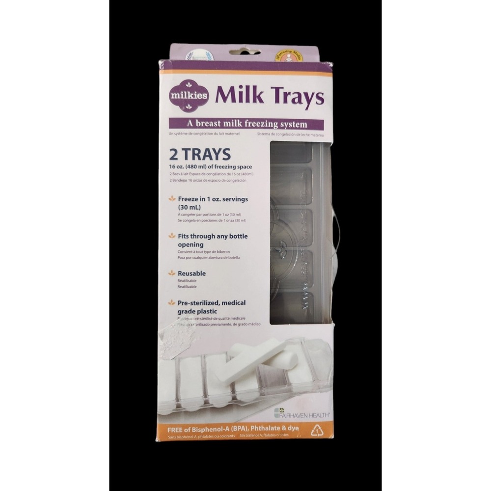 Fairhaven Milkies Breast Milk Freezing‎ System 2 Reusable Trays 16 oz (480mL)